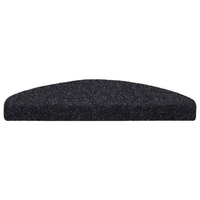 VidaXL Tapis d'escalier autocollants 15 pièces 65 x 21 x 4 cm Noir Demi-rond Grand 132698