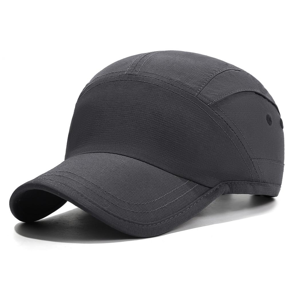 Plain Panel Splicing Short Brim Edge Baseball Cap, Outdoor Breathable Sun Protection Hat, Waterproof Adjustable Dad Cap