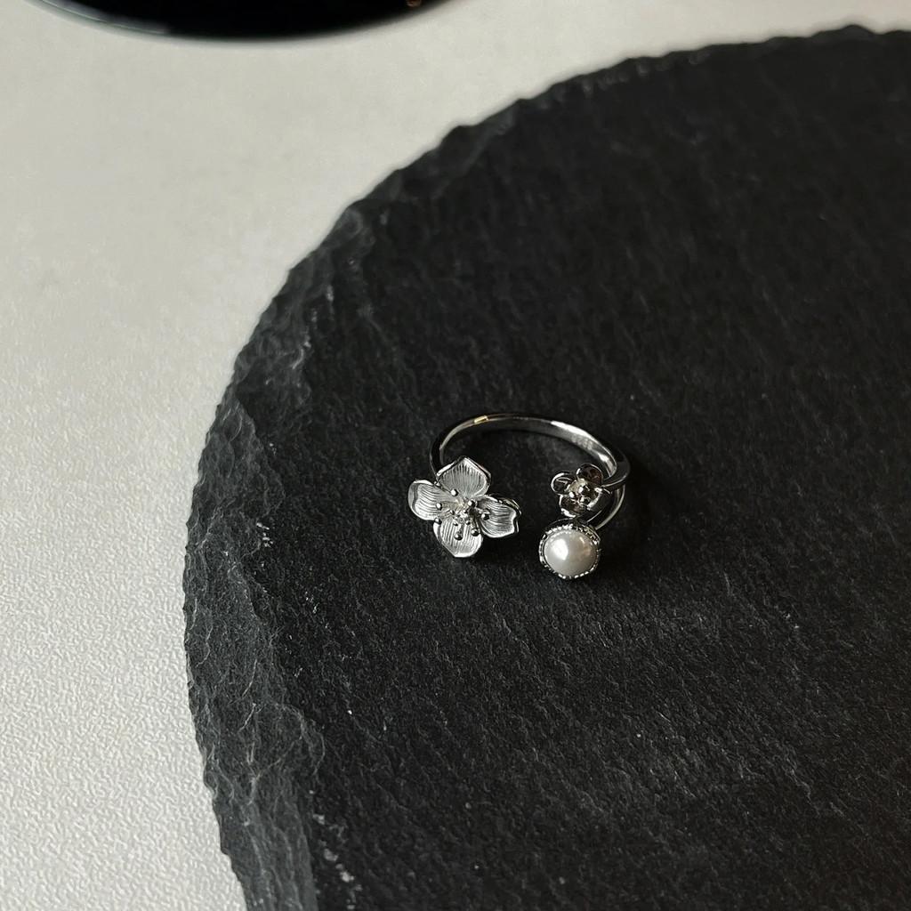 Chinese Style Flower Ring Copper Adjustable Jewelry For Women And Men