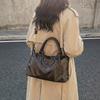 Modische Damen-Lederhandtasche Vintage Boston Boston-Tasche Umhängetasche mit abnehmbarem Riemen Geeignet für Arbeit, Einkaufen und Reisen