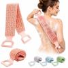Long Strip Silicone Body Scrubber Double-Sided Exfoliating Bath Towel  For Men & Women