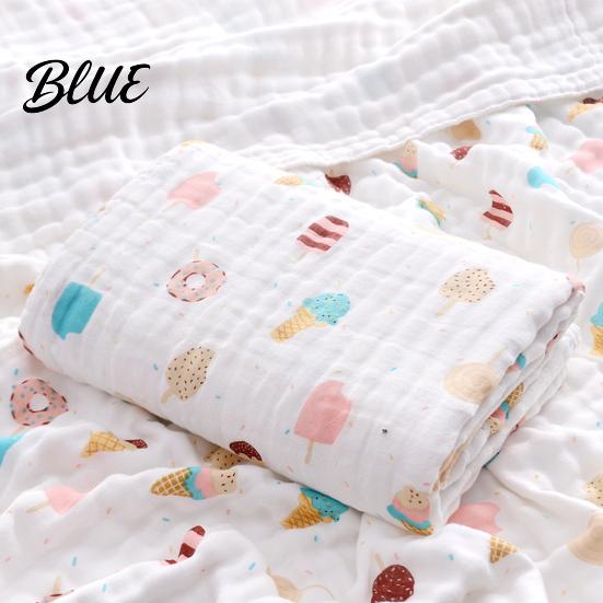 Baby Blanket Wrap Thin Swaddling Cotton Cartoon Body Dry Eye-catching Keep Newborn Printed Cloth