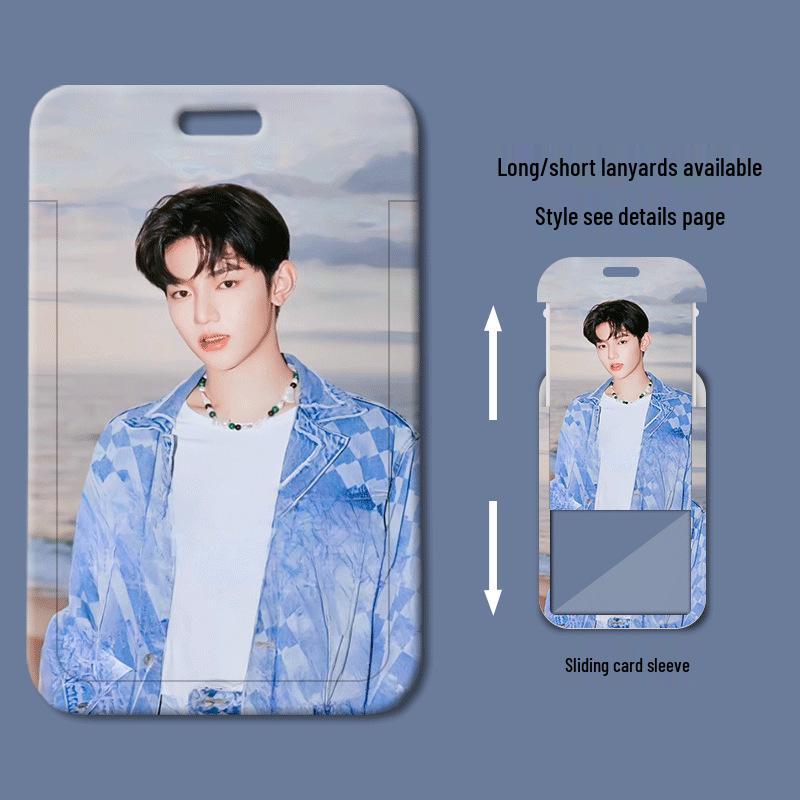 Zhang Hao Sliding Cover ID & Meal Card Holder - Plastic, Ideal for Students & Work Access Cards.