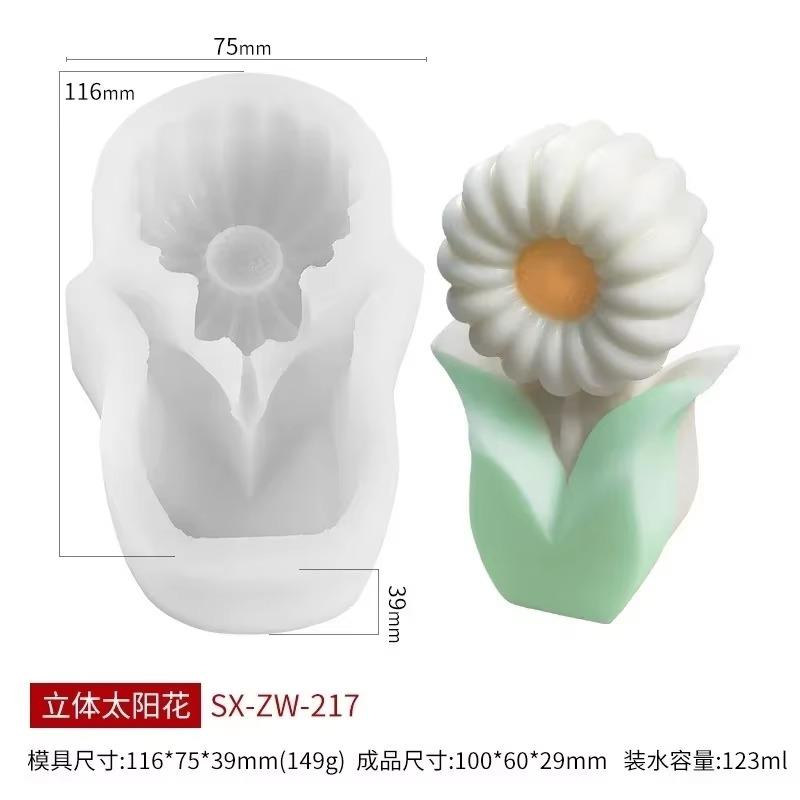 Forma silikonowa 3D mały kwiat w stylu ins DIY stojak na świecę do aromaterapii rozpraszający kamień zapachowy forma tulipana do pieczenia forma do czekolady