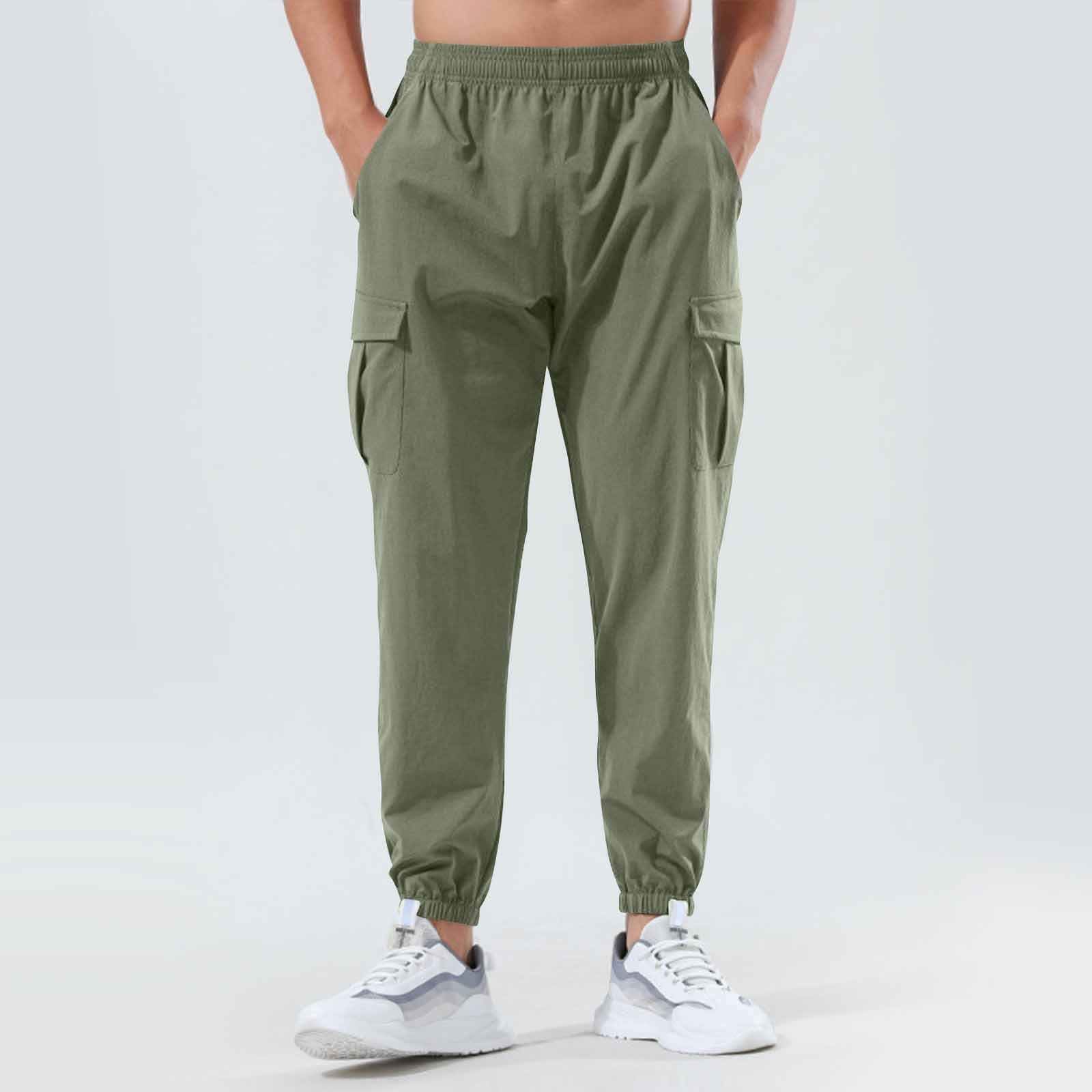 Men s Multi Pocket Jogger Trousers  Casual Sportswear Trousers XL