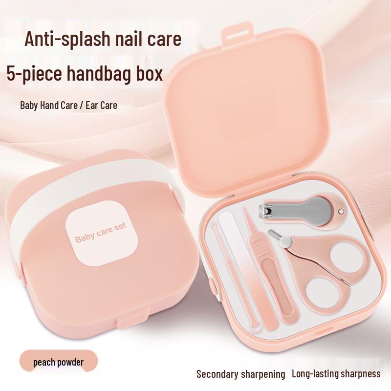 Portable Baby Nail Care Set: Clippers, Scissors, File, Ear Pick