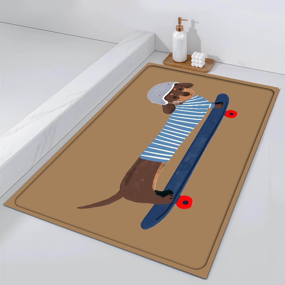 

Dog Door Mat Super Bedside Entrance Bath Floor Decoration Corridor Door Mat Sausage Dachshund Carpet Living Cute Room Balcony 40cm x 60cm