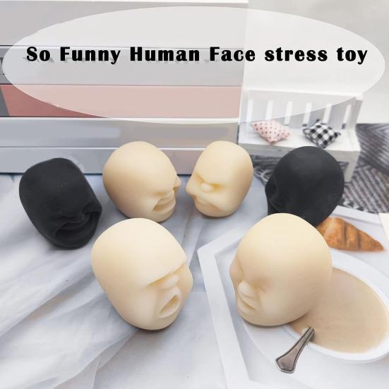 Human Face Squeeze Toy Anxiety Stress Relief Realistic Head Pinch Sensory Toy Teens Adults Soft TPR Calming Face Fidget Toy