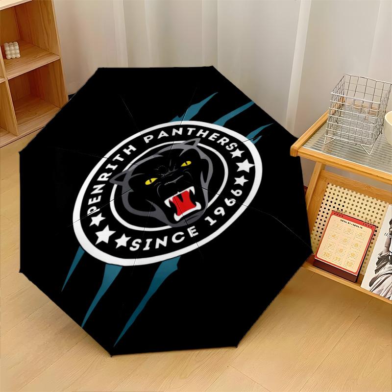 Penrith Panthers Print Auto 8?Ribs Folding Umbrella Wind Resistant Lightweight Automatic Umbrella For Daily Travel