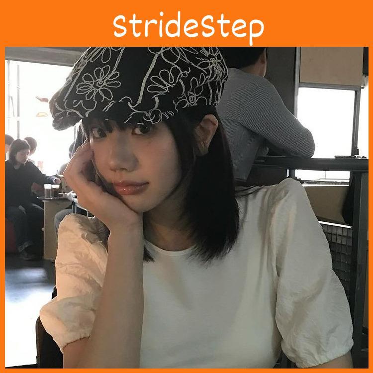 Korean Style Trendy Retro Floral Embroidered Beret Hat For All Seasons