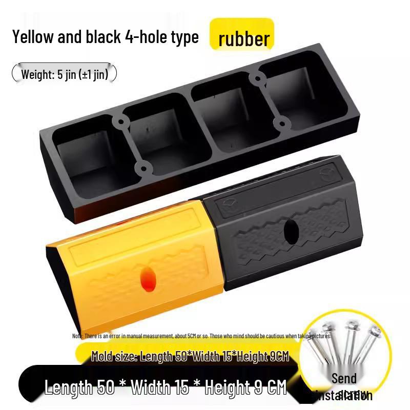 Rubber & Plastic Wheel Stopper: Parking Space, Garage, or Parking Lot Anti-collision Positioner.