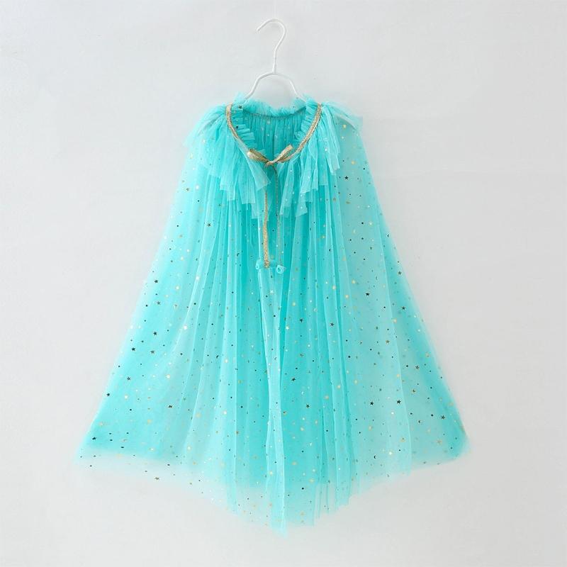 Colourful Princess Cape Cloaks for Little Girls Christmas Halloween Custome Cosplay Party Dress Shiny Sequin Shawl