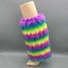 Women's Fuzzy Faux Furs Leg Warmers Furs Heels Long Boots Cuffs Cover One Pair Carnivals Boot Cover Y2K JK Uniform Socks