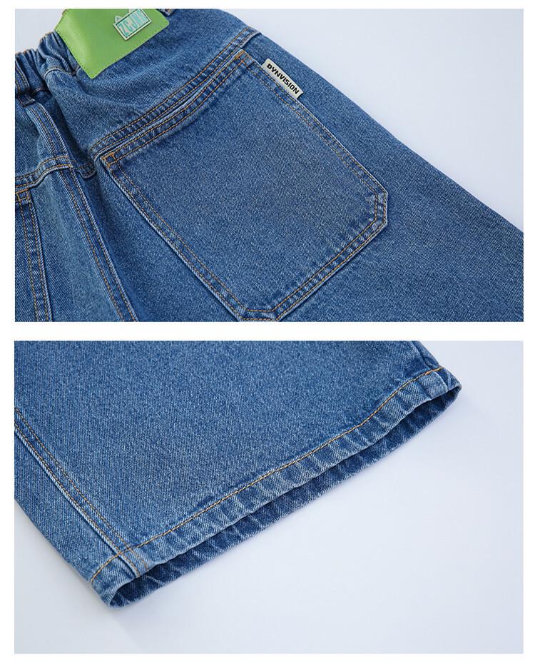 Girls' Summer Denim Mid-Length Fashionable Wide-Leg Shorts
