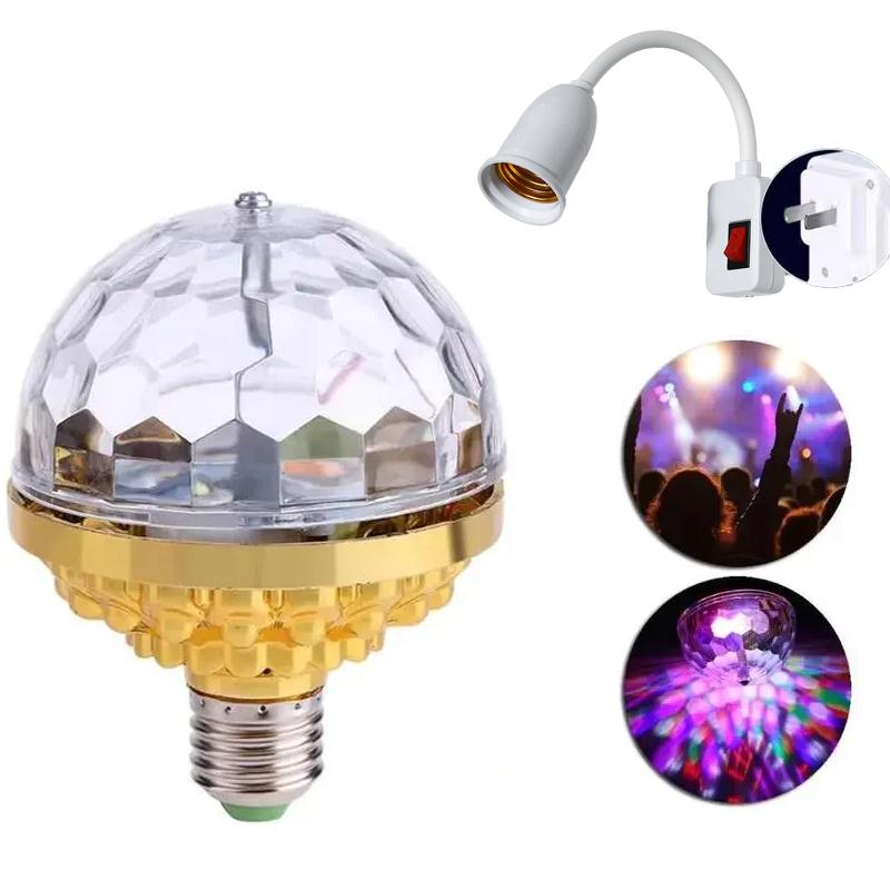 Aautomatic E27 Rotating Colorful Stage Effect LED Lamp Bulb Bedroom Romantic Flirt Atmosphere Light KTV DJ Home Dance Party