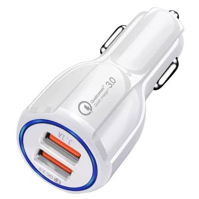 EFConnection® Dual USB Port 5V-24W Fast Car Charger - White
