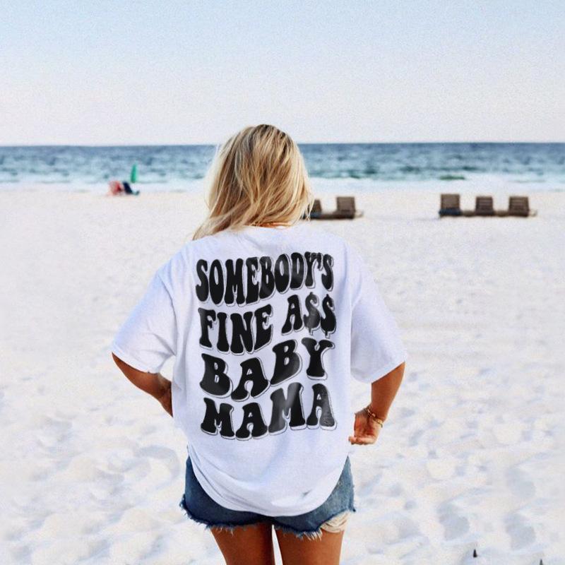 Summer Round Neck 3D Simple Print Top Fashionable Casual Short Sleeved Women's T-shirts