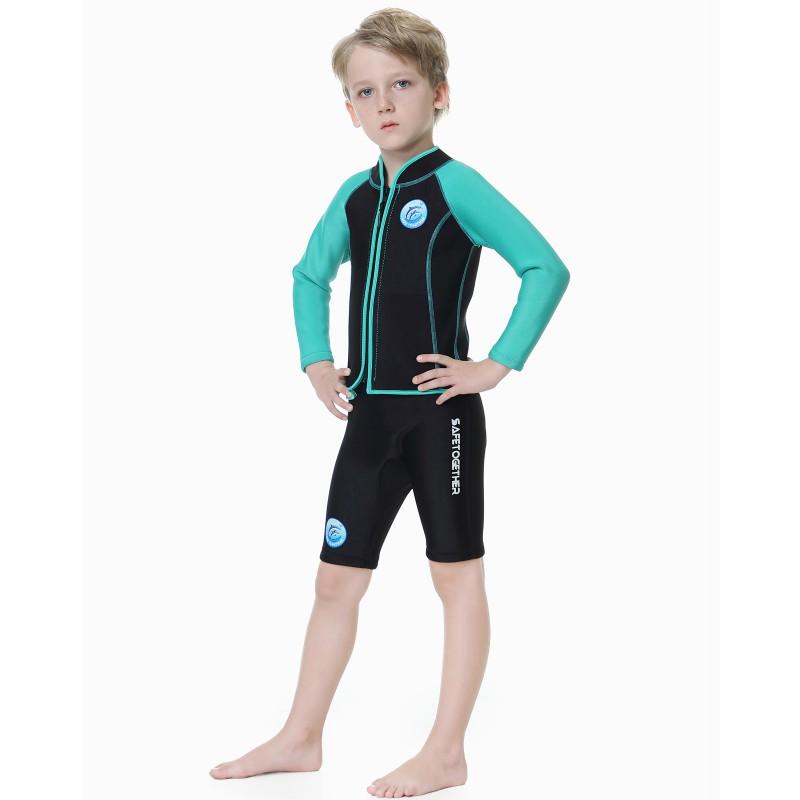 Kinder Taucheranzug 2,5MM Split Warm Badeanzug Jungen Mädchen Langarm Schnorcheln Surfen Quallen R009