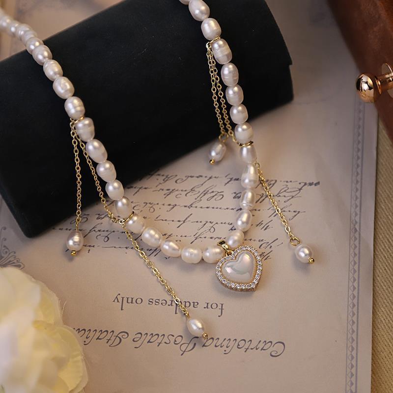 Rice Grain Freshwater Pearl Love Fringed Pearl Necklace Female Gentle Same Temperament Collarbone Chain