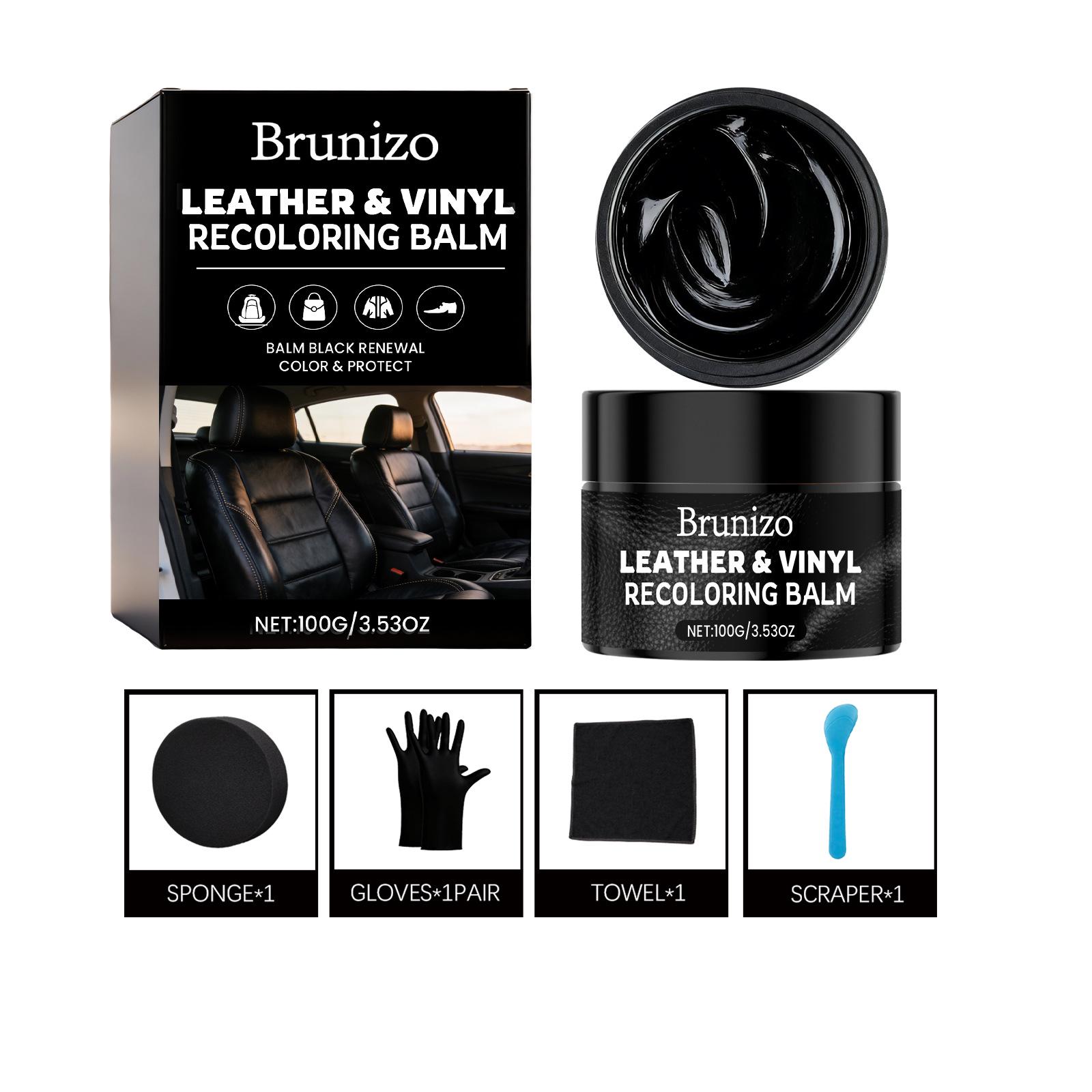 Brunizo Black Leather Repair Cream Set for Sofa and Seat Scratches and Wear