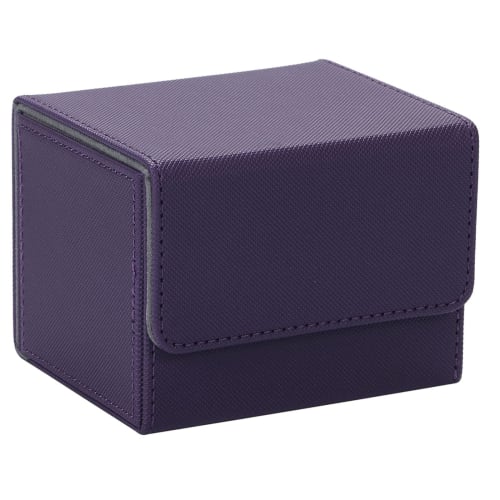 Trading Card Heaven [Holds 140 Cards] Trading Card Deck Case, Leather Card Case Holder, Storage, Horizontal Deck Case (Type B), Purple