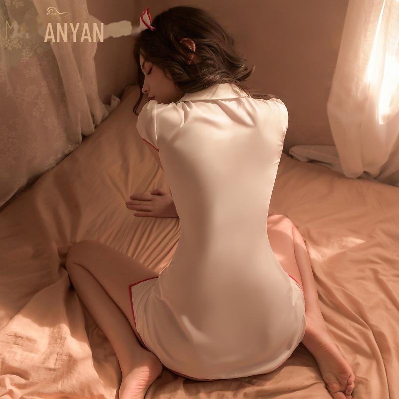 Manyan Sexy Lingerie: Hollow Chest Slit Nurse Uniform Dress (1937)