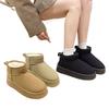 2025 Winter Snow Boots Women's Simple Short Boots Flat-soled Short Boots Thickened and Velvet Warm Thick-soled Student Cotton Shoes