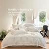 100% Cotton 4‑Pieces Bedding Set Solid Color Hotel Style Bed Sheet Duvet Cover Pillowcases for Guesthouse Hostel Hotel