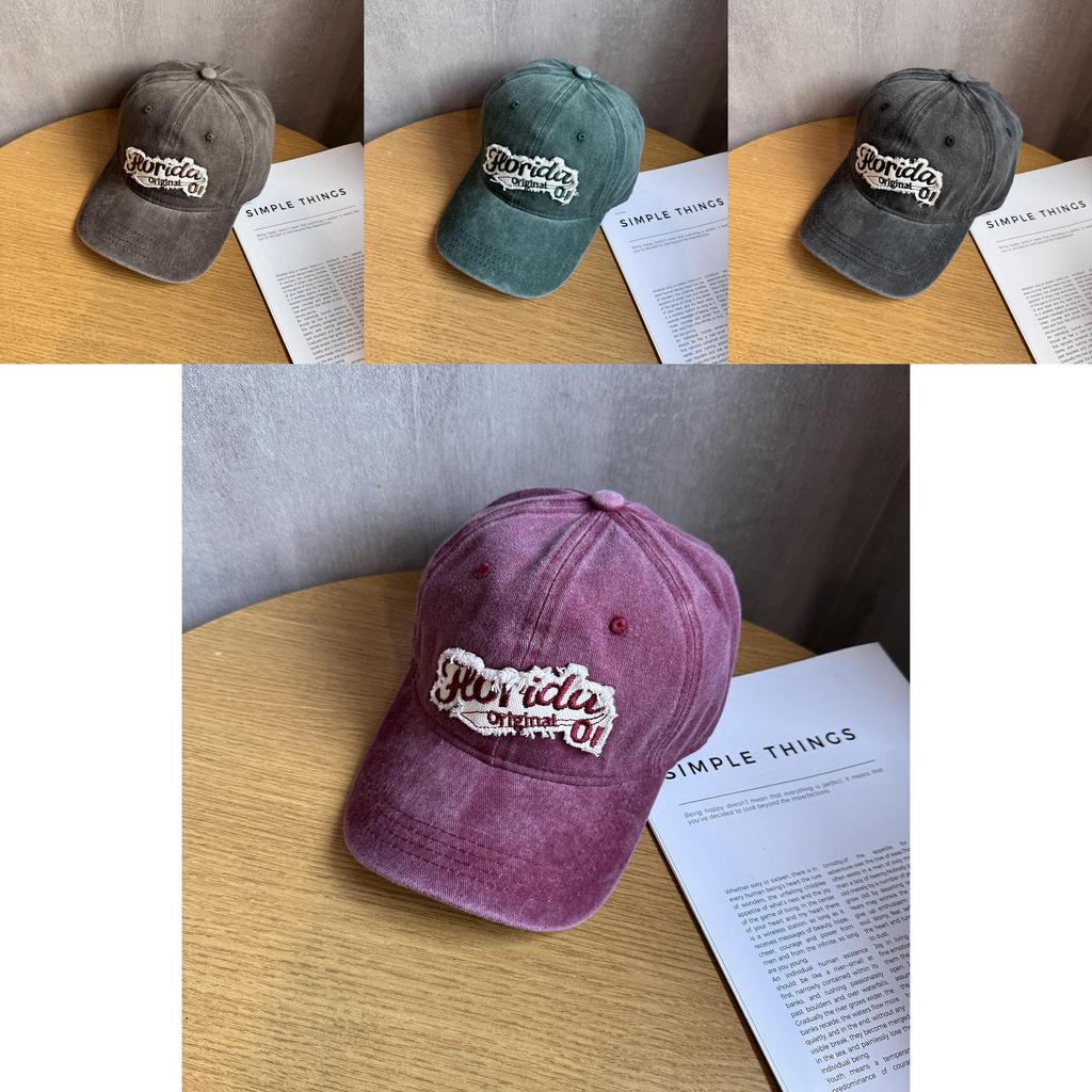Vintage Retro Baseball Cap For Women Men With Embroidery Adjustable Sun Hat For Summer Casual Fashion