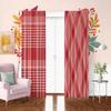 2Pcs- Red stripe - Printed curtain - Polyester material - suitable for family bedroom curtain living room decoration