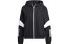 Women'ss Logo Embroidered Striped Woven Jacket Black HY2811
