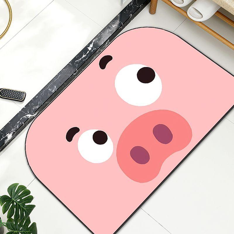 

Мультяшный милый коврик для пола из диатомовой грязи, ванная комната, впитывающий коврик, туалетная дверь, нескользящий, для прихожей, грязеотталкивающий коврик для ног 40X60cm 15.7X23.6in