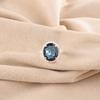 Oval London Blue Topaz Gemstone 925 Silver Promise Engagement Full Eternity Ring RR-28-6