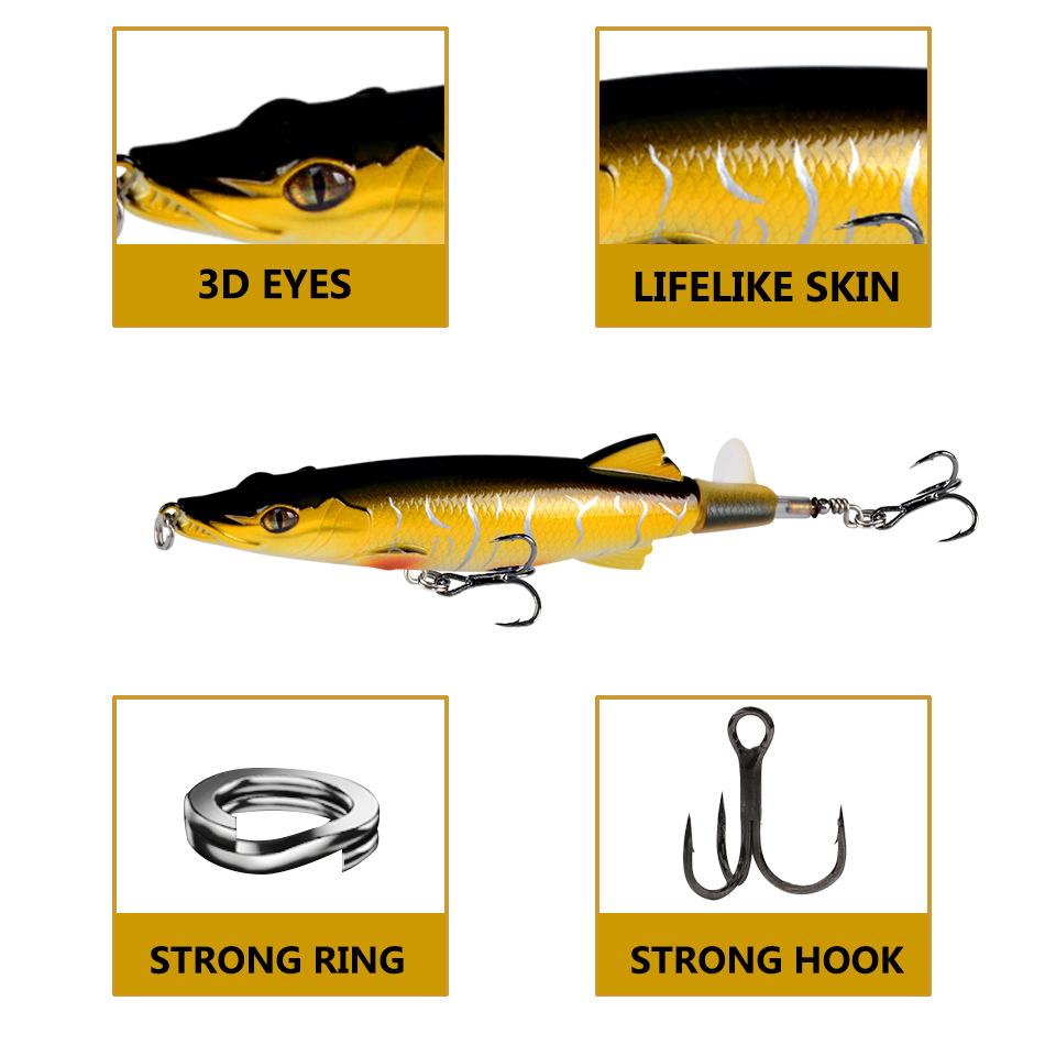 New Best-selling Propeller Tractor Popper Floating Pencil Lure Topwater Live Bait ABS 13 Cm / 16 G