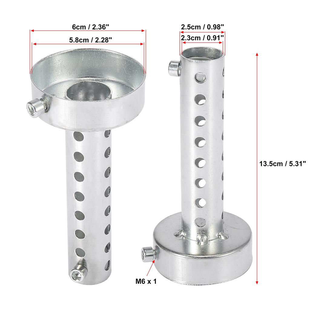 Motoforti 1/2 Pezzi Acciaio Inossidabile Universale 35mm 42mm 45mm 48mm 60mm Diametro Esterno Tubo di Scarico Moto Baffle Silenziatore Baffle