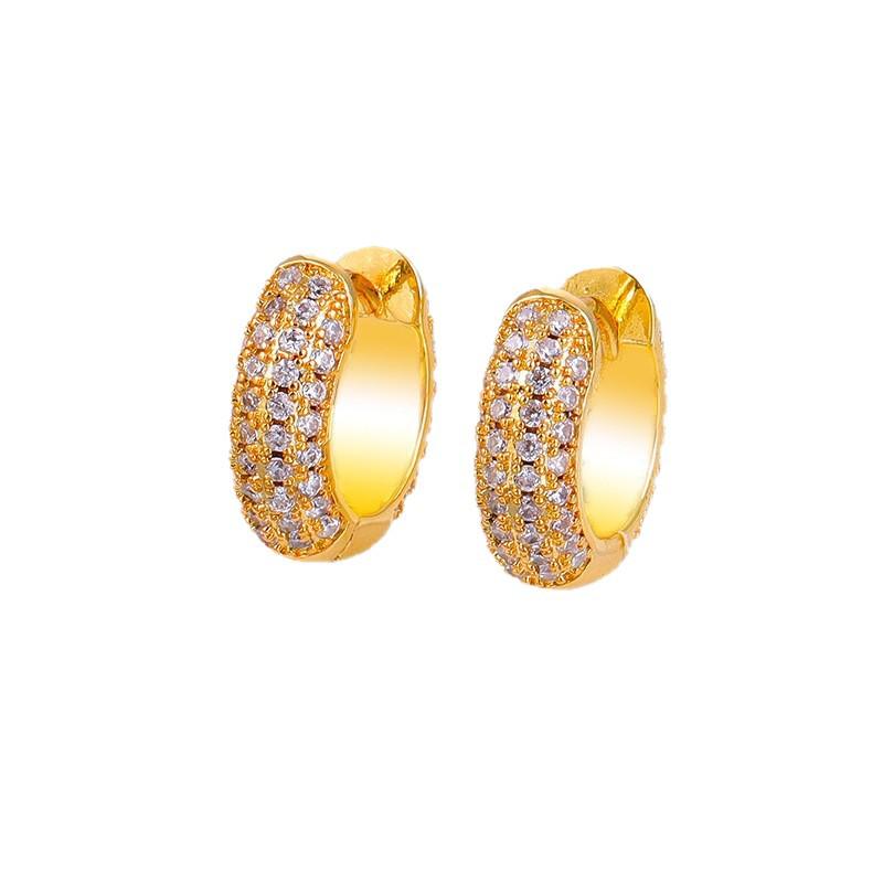 Luxury Cubic Zirconia Earrings: European & American-Style Trendy Hoops