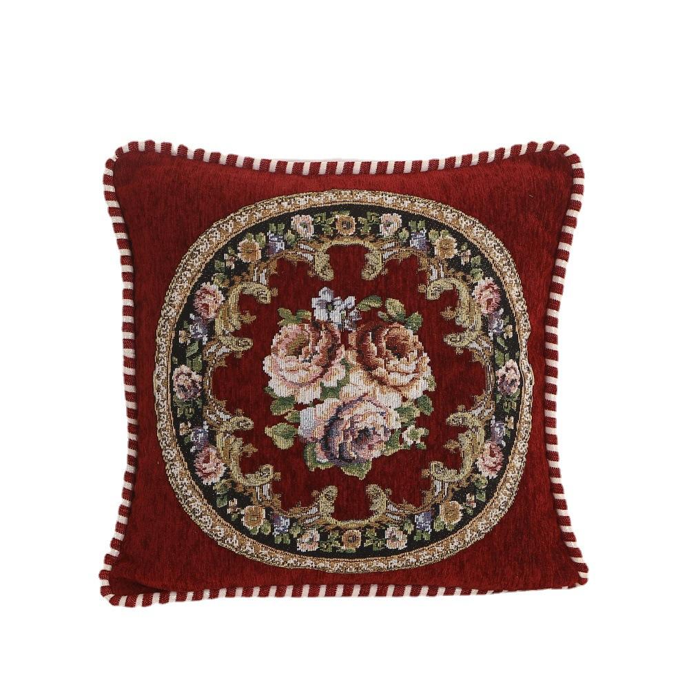 Jacquard Pillowcase Without Core New Chinese Style Office Lumbar Cushion