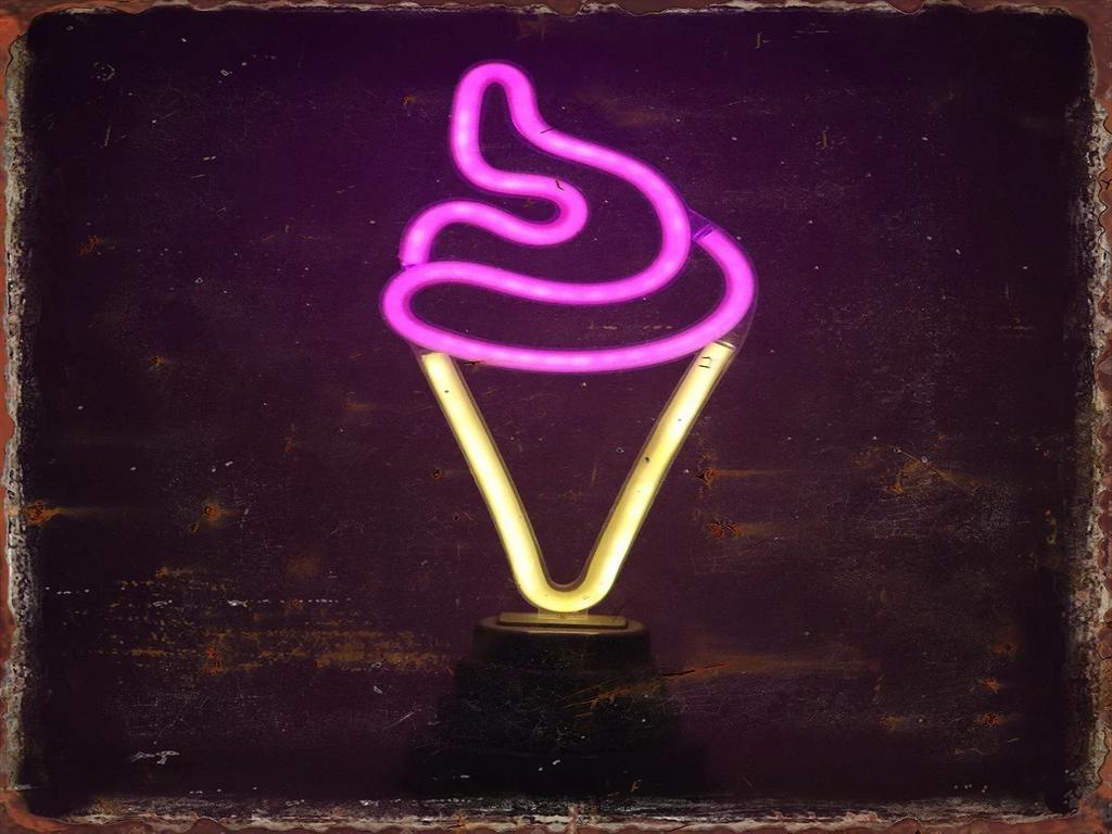 Neon Ice Cream Metal Tin Sign Restaurant Bar Coffee Shop Summer Time Wall Decor Painting Plaque Home Kitchen Decoration Poste