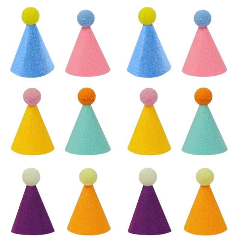 6pcs Pet Party Hat Colorful Mini Party Hats for Stuffed Animals Pet- Assorted Birthday Hats for Doll Dogs Cats Rabbits Puppies