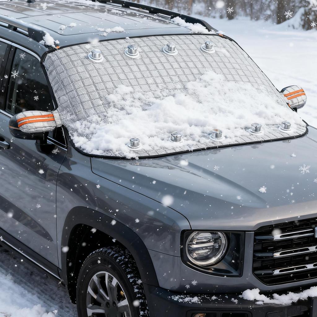 Windshield Cover 3 Layers Magnetic Windproof Auto Exterior Supplies Car Snow Cover For Escape Cold Ice Frost Rain Freeze Cold