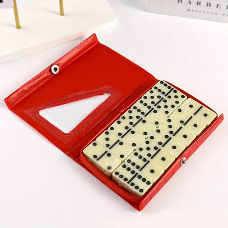 28-teiliges Domino-Schachspiel-Set - hochwertiges Brettspiel, ausgestattet mit stabilen PVC-Aufbewahrungsboxen, sehr gut geeignet für Spieleabende mit der Familie