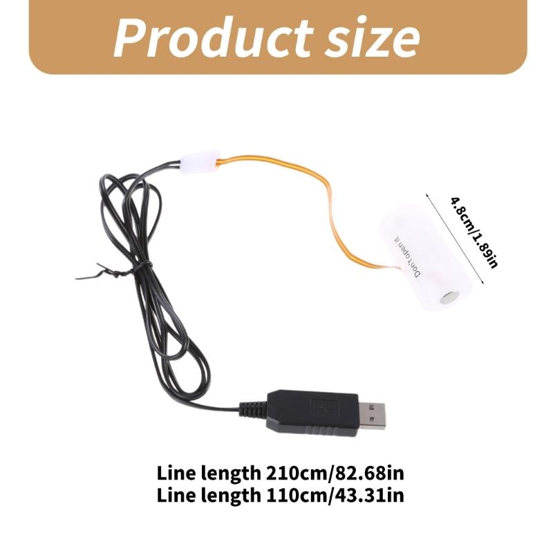 1m/2m Long C Cell Battery Replacement Adapter Cord USB Powered 1.5V Dummy Battery Cable Line for Electronic Devices