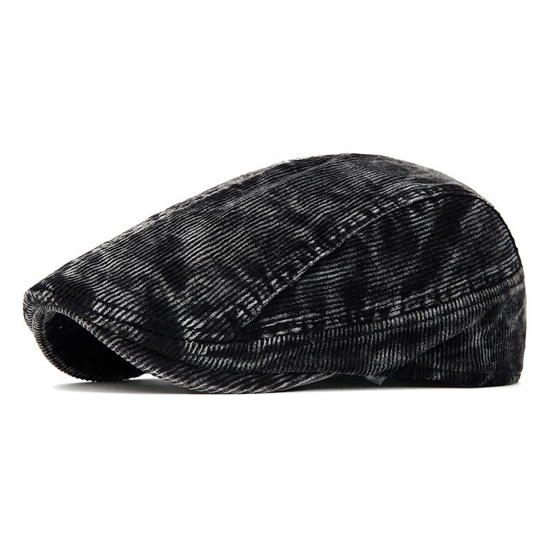 Autumn Winter Corduroy Beret Men Painter's Cap British Vintage Progressive Cap