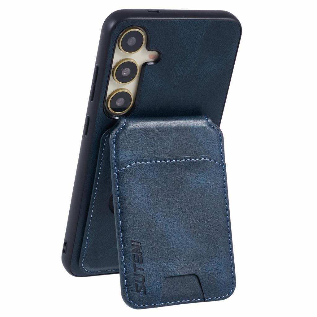 For Samsung Galaxy S24+ Case Waxy Texture Leather+TPU Card Slots Kickstand Phone Cover