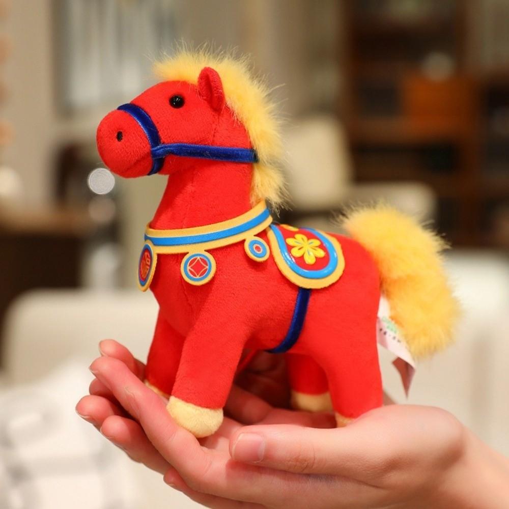 Mascot Dolls Cartoon Horse Doll Soft Zodiac Pony Figurine Horse Plush Toys Festive Decoration
