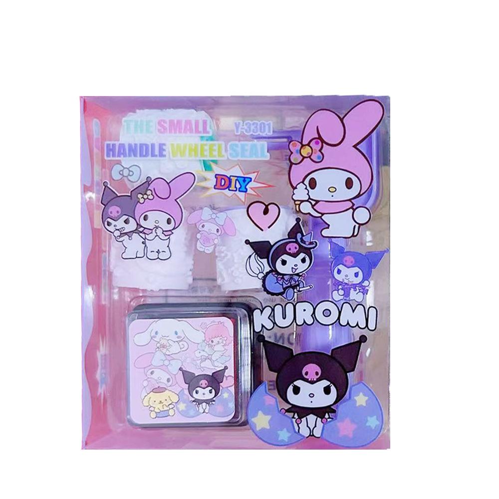 2026Sanrio Kuromi My Melody Cinnamoroll Stamp Cute Roller Pattern Journal Material Class Encouragement Stamp Girls Birthday Gift