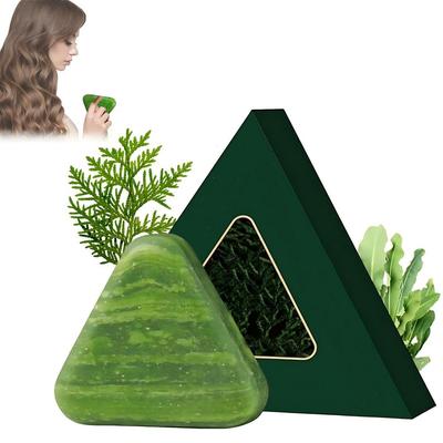 Anti-hair Loss Soap, Natural Triangle Shampoo Soap, and Strengthening Hair. 1 Pcs