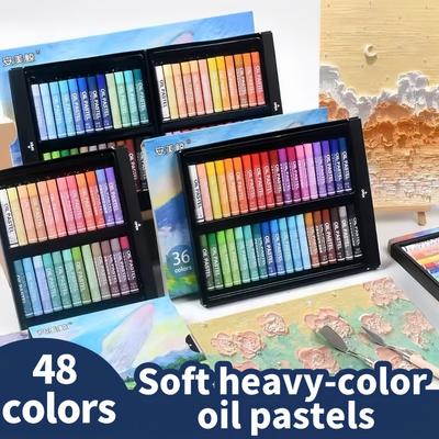 Pastéis a óleo e giz de cera macios anmeijing de 12 cores / 24 cores / 36 cores / 48 cores são especialmente projetados para iniciantes
