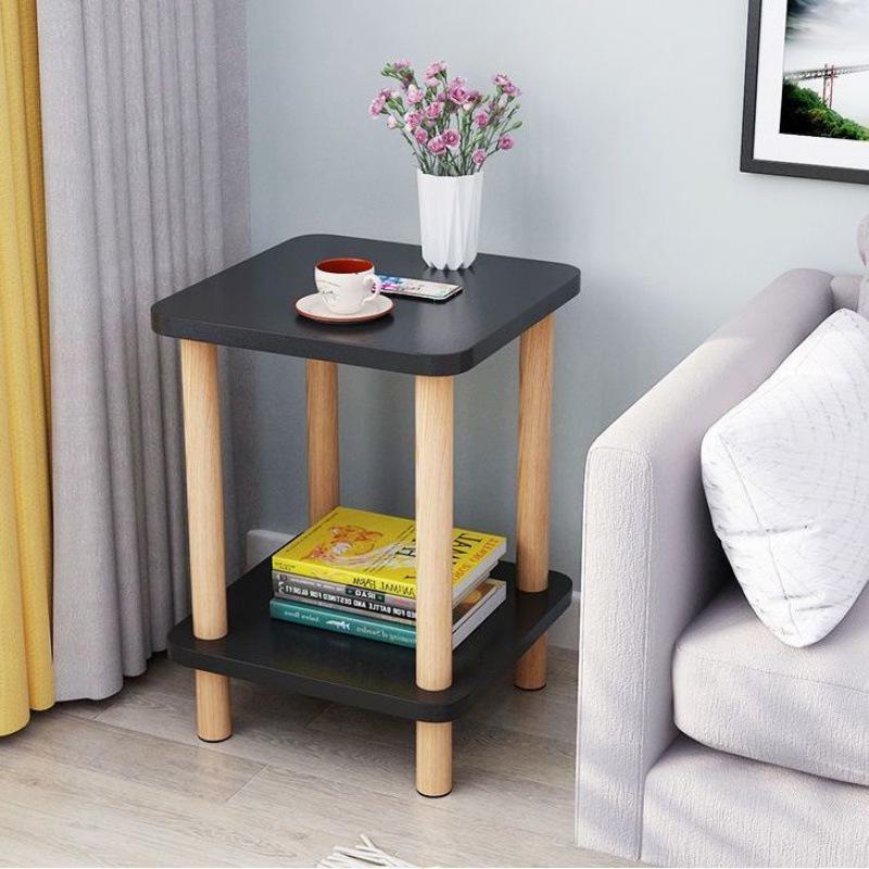 Dvouvrstvý odkládací stolek, Moderní malý čajový stolek do obývacího pokoje nebo ložnice