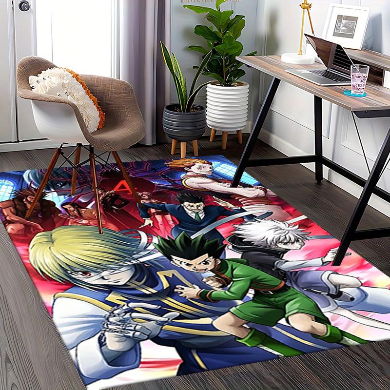 1 Stück Hunter x Hunter Leorio & Killua Anime Stuhlmatte - Schreibtischunterlage mit rutschfester Rückseite, Perfekt für Anime-Liebhaber und Fans der Serie!U082